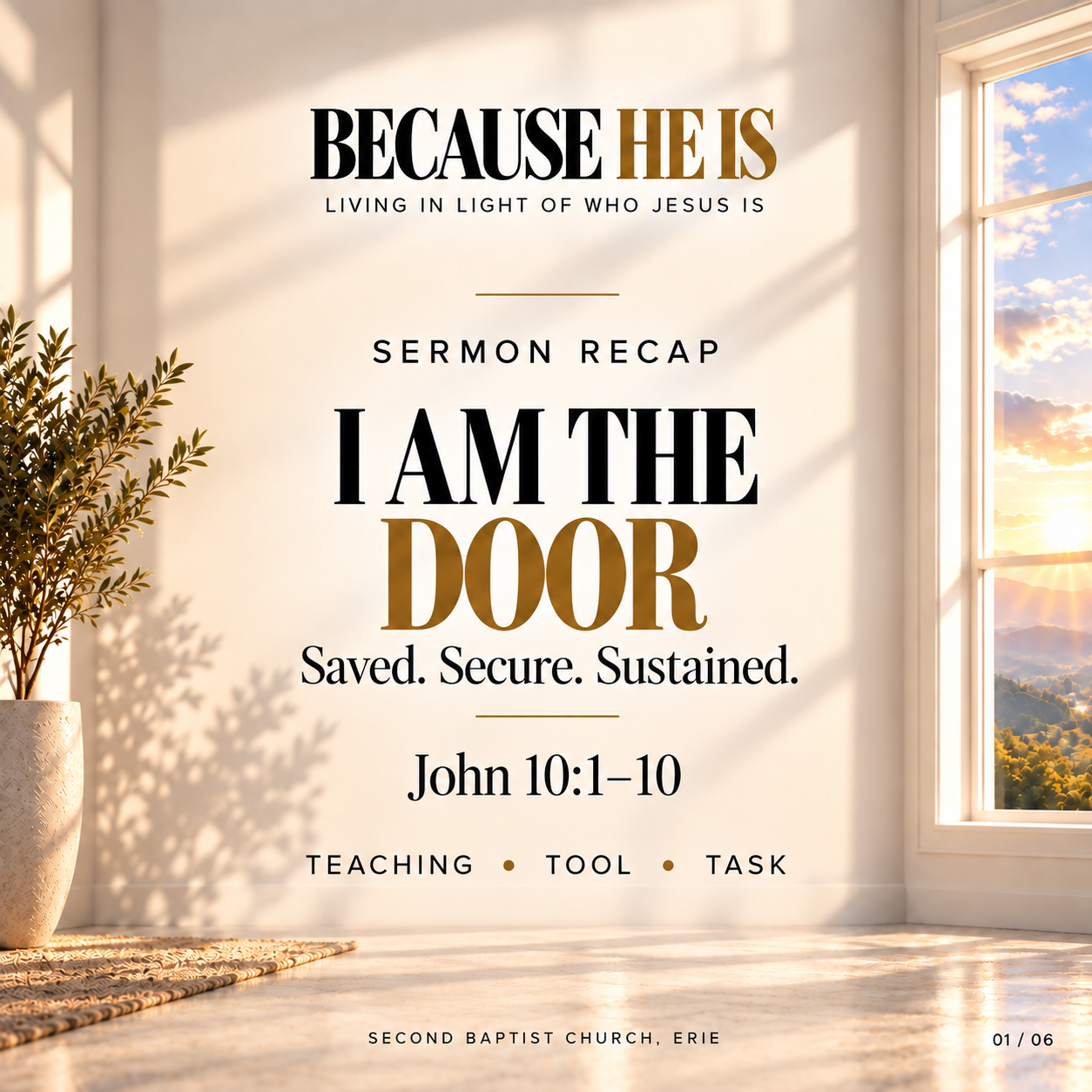 Sermon recap artwork for I Am the Door