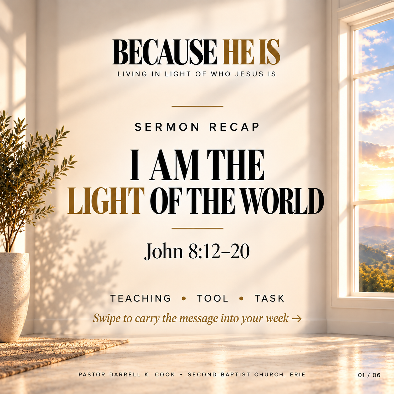 Sermon recap artwork for I Am the Light of the World